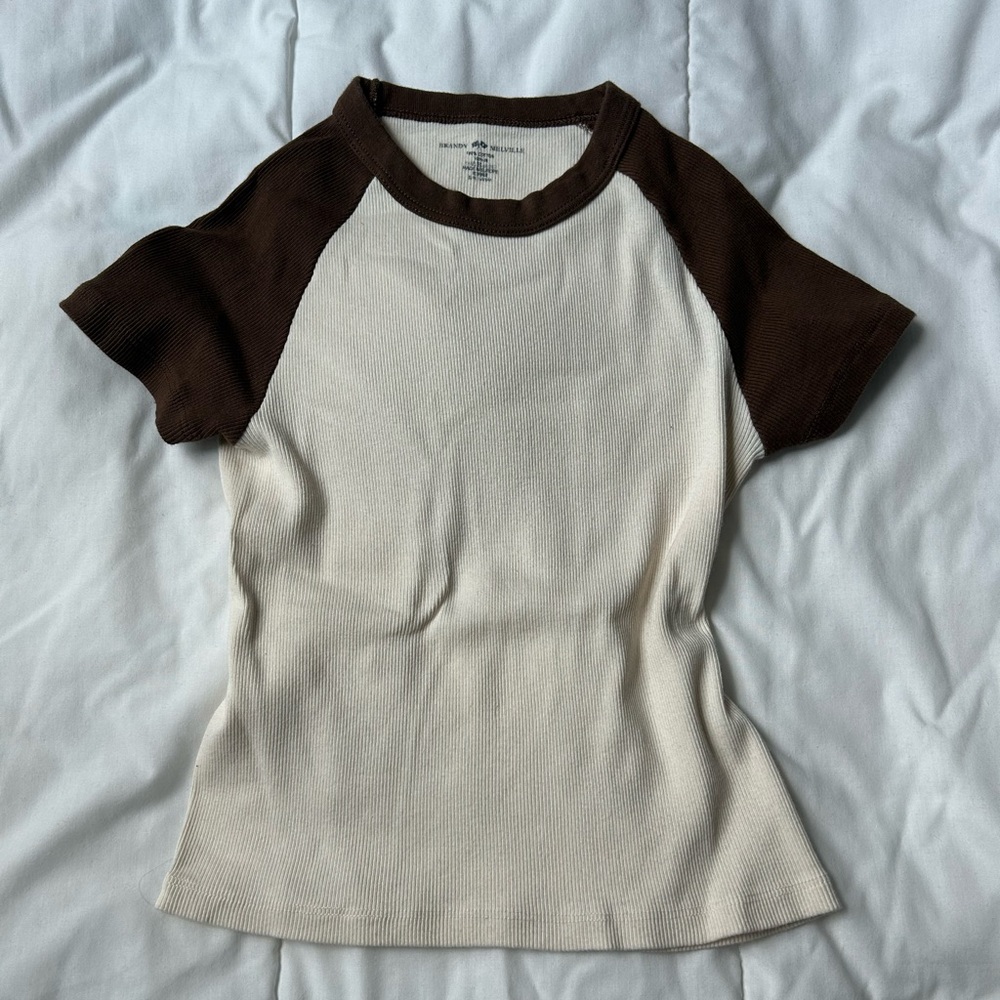 Cream & Brown Brandy Melville Top